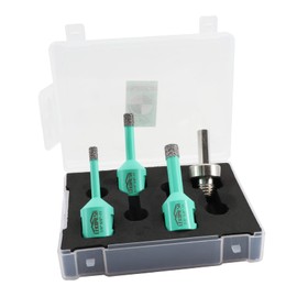 LEKOMESH Diamond Core Drill Bits Set 4pcs Tile Hole Saw Kit for Porcelain Tile Ceramic Marble Brick Concrete with 5/8-11 Thread(6/8/10mm+HEX Shank Adapter)