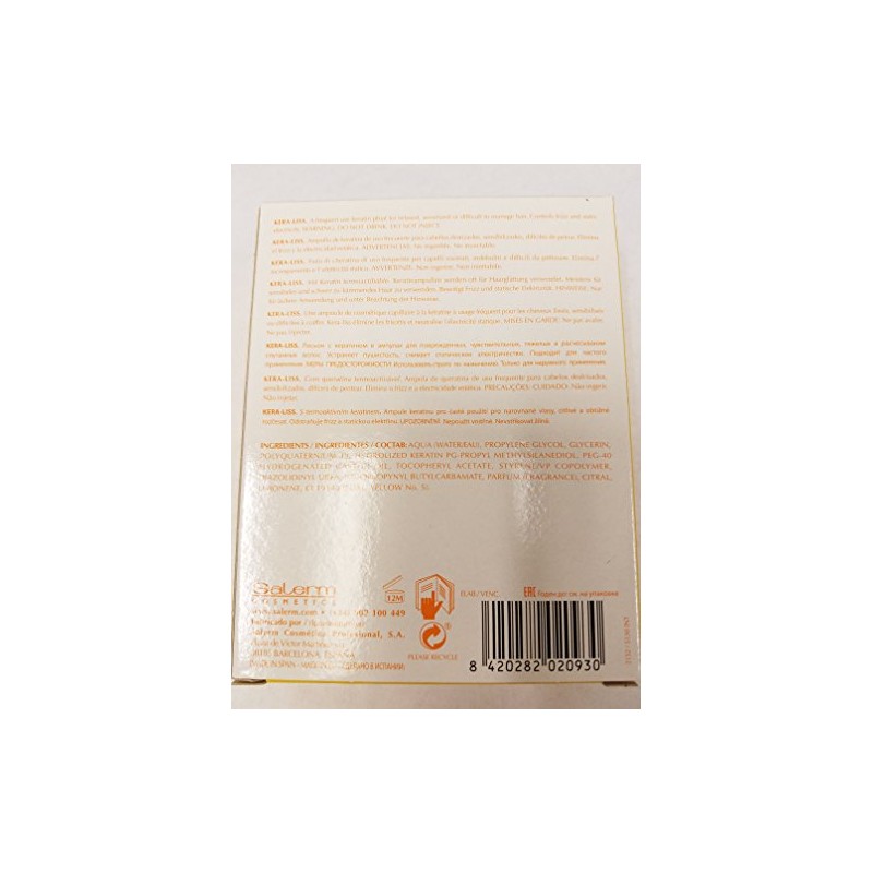 Salerm Cosmetics Kera-liss - 4 Vials x 0.44 oz