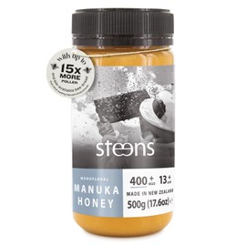 Steens Manuka Honey - MGO 400+ - Pure & Raw 100% Certified UMF 13+ Manuka Honey - Bottled and Sealed in New Zealand - 17.6 oz