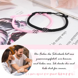 MANVEN Partner Bracelets Partner Gifts Couple Gifts Couple Bracelets Couples Valentine's Day Anniversary Gift for Him and Her Couple Bracelet for Friends Girlfriends Husbands Wives, No gemstone