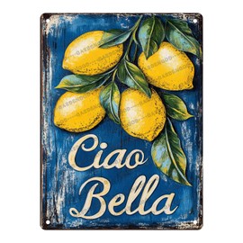 Metal Tin Sign Fresh Lemon Vintage Retro Aluminum Sign For Garden Kitchen Office Home Bar Cafe Decor 16x12 Inch