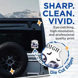 (2 Pack) Live Laugh Toaster Bath Stickers - Cute Grim Reaper Bathtub - Funny Kitchen Decor - Kawaii Skeleton Bat - 5" On Longest Side - Sticks to Smooth Flat Surfaces - Made in USA - BMCS6854