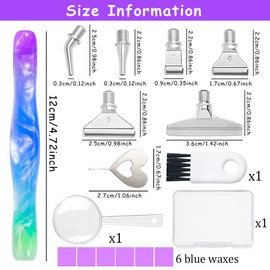 Praise V Do Diamond Painting Art Drill Bead Dot Pick Pen Kit with Screw Stainless Steel Metal Tip Nib Placer Roller Tool Accessories Ergonomic Stylus for 5D Diamond Paint Nail Art Purple Blue Green