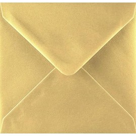 155 x 155mm (6x6) Square Metallic Gold Envelopes x 25