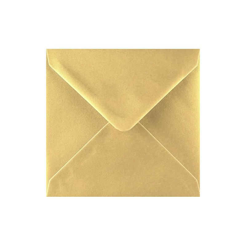 155 x 155mm (6x6) Square Metallic Gold Envelopes x 25