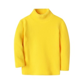 Mud Kingdom - Camisas de forro polar para niños, cuello alto, suaves, unisex, Amarillo, 3 Años
