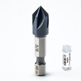 toolant 3/8" Noir-Ti Cobalt Countersink Drill Bit(Pro), Titanium Aluminum Nitride Coated with Quick Change Hex Shank