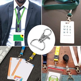 30Pack 5/8" Swivel Clasp, Keychain Snap Hook Lobster Claw Clasp Metal Hook Clips with D Ring for Purse Hardware Pets Collar Strap Paracord Keychain Lanyard Webbing Sewing Leather DIY Craft Accessories