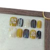 Short Square Press on Nails 3D Flower False Nails with