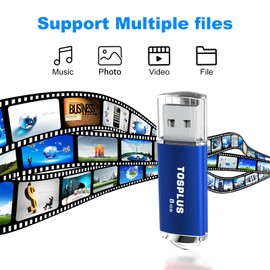 TOSPLUS 2Pack 8GB USB 2.0 Flash Drive 8GB Thumb Drive Memory Stick Jump Drive (Black/Blue)