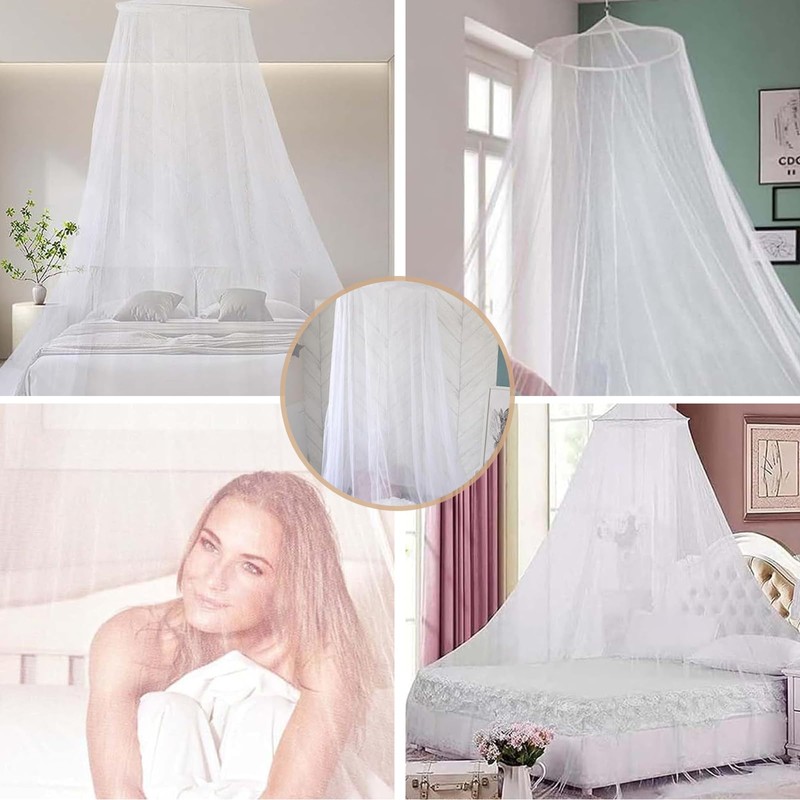 KSVFTB 2 Set Mosquito Net for Bed, White Dome Mosquito