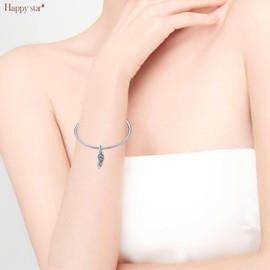 HappyStar Charms Pendant, 925 Silver for Bracelets, Red Charm Pendants, Beads Charms, Compatible with European Bracelets and Necklaces for Women, Sterling Silver