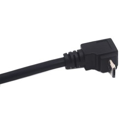 Kework 0.3 Meter Micro USB Extension Cable, 90 Degree Downward Angle Micro USB 5 Pin Male to Micro USB Female Screw Mount Extender Cable (Down-Micro USB)