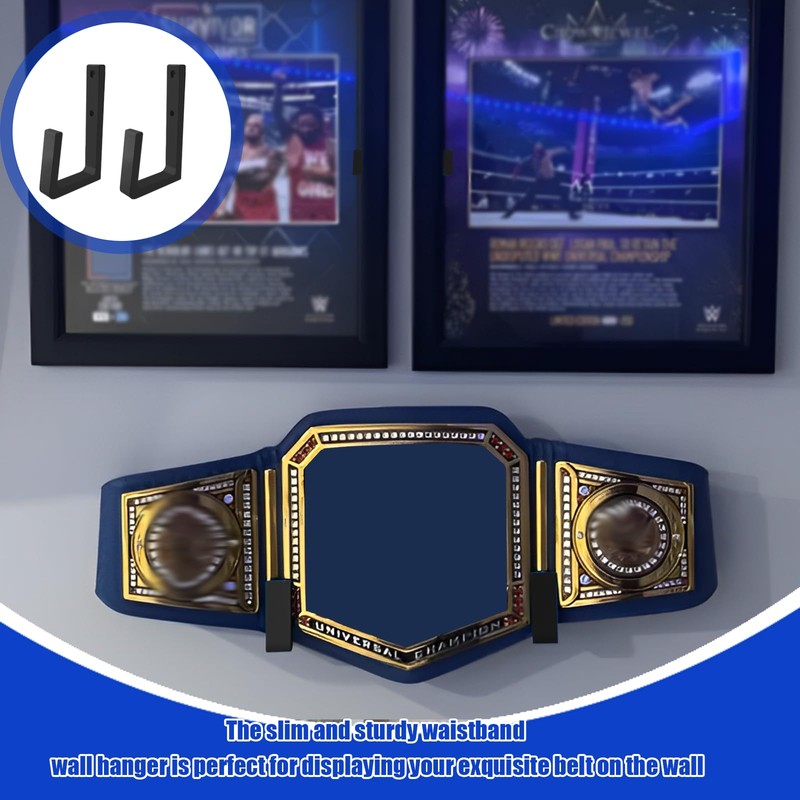 SUNUCO Wrestling Championship Belt Display Holder for Wall, Belt Horizontal
