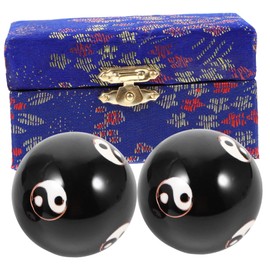 COLLBATH 2Pcs Metal Massage Balls for Hand Therapy Durable Hand Playing Balls and Exercise for Meditation and Fitness Compact Design for Easy Storage