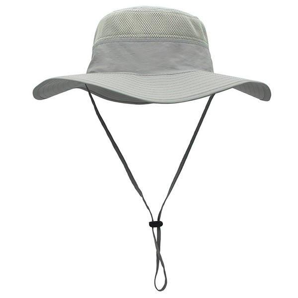 Duakrs Unisex Wide Brim Sun Hat,Outdoor UPF 50+ Waterproof Boonie Hat Summer UV Protection Sun Caps (Gray Green)