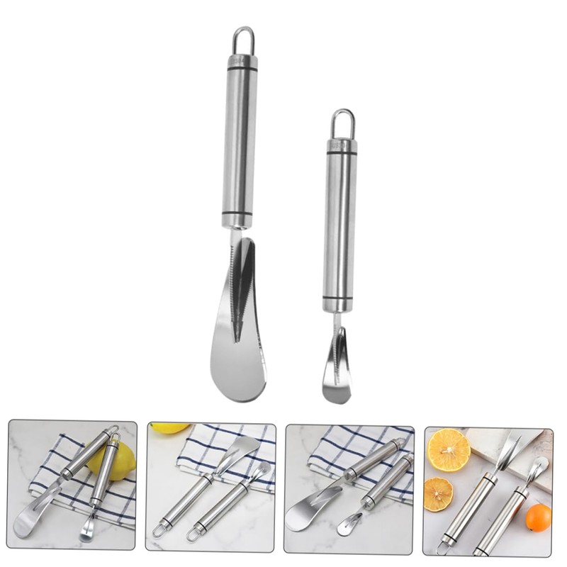 Ciieeo 2pcs Stainless Steel Orange Peeler Efficient Citrus Peeling Tools