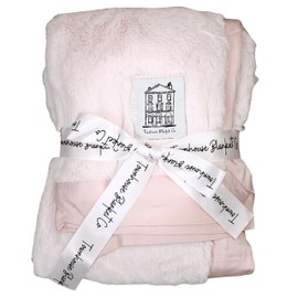Townhouse Blanket Co - Baby Blanket - Luxury Soft Blanket with Satin Trim in Satin Gift Bag - Pram Blanket - Newborn Baby Essentials & Baby Gifts - 74cm x 89cm (29"x35") (Pink)