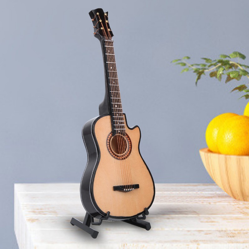 Miniature Acoustic Classical Guitar Model Mini Wooden Guitar Desktop Decoration
