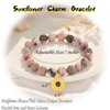 Sunflower Bracelet for Women, Flower Charm Stretchy Adjustable Beaded Bracelets