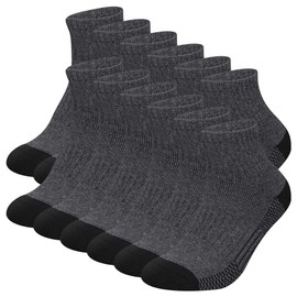 COOVAN Men's Athletic Ankle Socks 12 Pack Mens Cushion Comfort Casual Running Sock Size 10-13