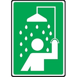 Safety Shower OSHA Safety Sticker, 10" x 7"