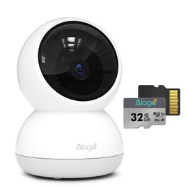 Alaga 3K Indoor Surveillance Camera, 360°, 5G and 2.4G WiFi, Motion Detection, Night Vision, Two-Way Audio, Compatible with Alexa and Google Assistant, Includes 32G TF Card