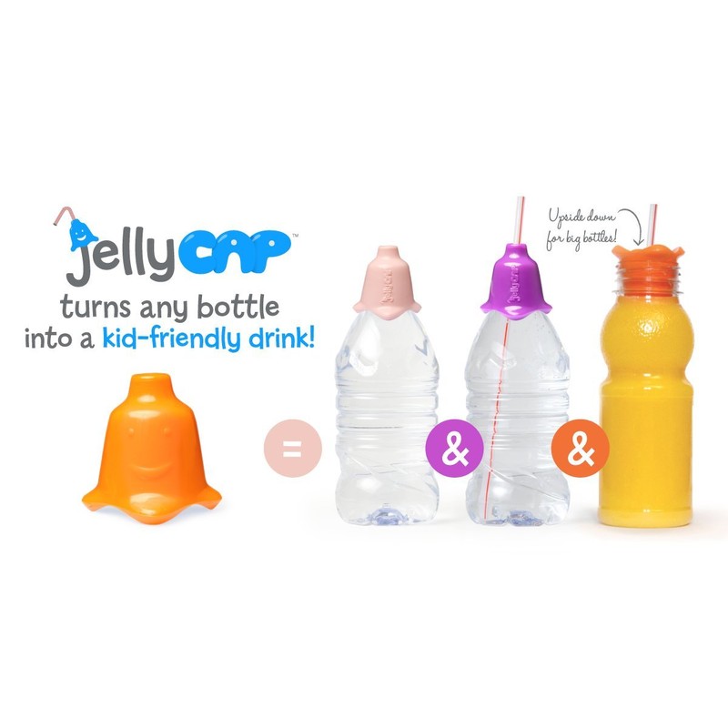 JellyCAP - One Drinking CAP, Any Bottle (3 Count) (Pink/Purple/Orange)