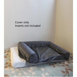 EechicSpace Sofa Style Dog Bed Replacement Cover Grey Velvet Machine Washable 36 x 27 Inch