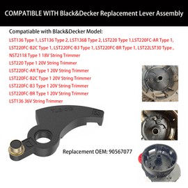 RUIITEN 16 Pack 90567077 Replacement Lever Assembly for Black&Decker String Trimmer NST2118 LST220 LST136 LST136B LST220FC-AR LST220FC-B2C LST220FC-B3 LST220FC-BR