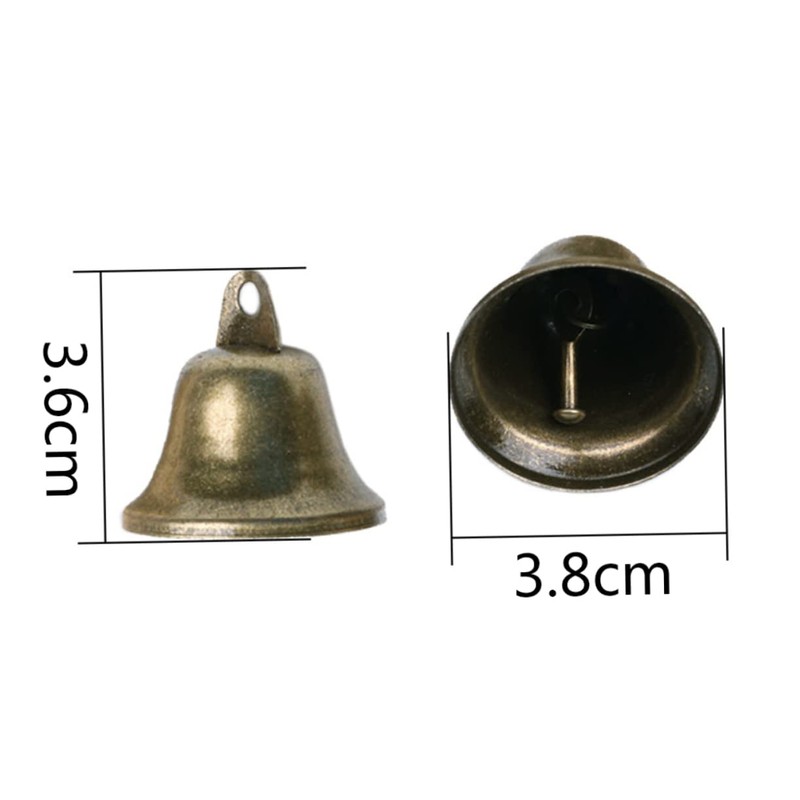 OHPHCALL 20pcs Handmade Bronze Bell Copper Rattle Handbell for Christmas