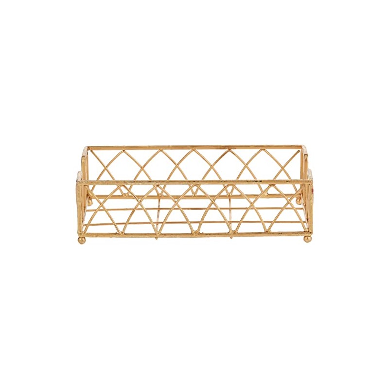 Boston International Arch Design Guest Towel Napkin Holder Caddy, Gold