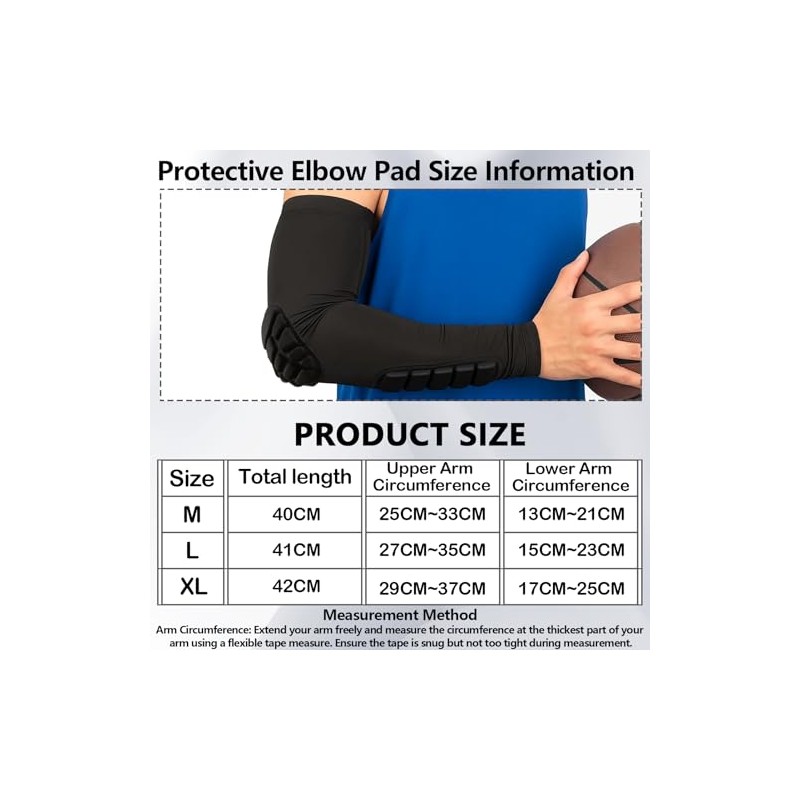 Pack of 2 Elbow Support Forearm Sleeves with Padding Elbow