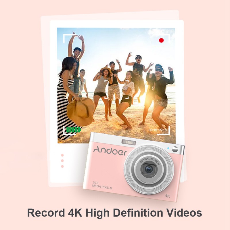 Portable 4K Digital Camera 50MP 2.88 Inch IPS Screen Auto