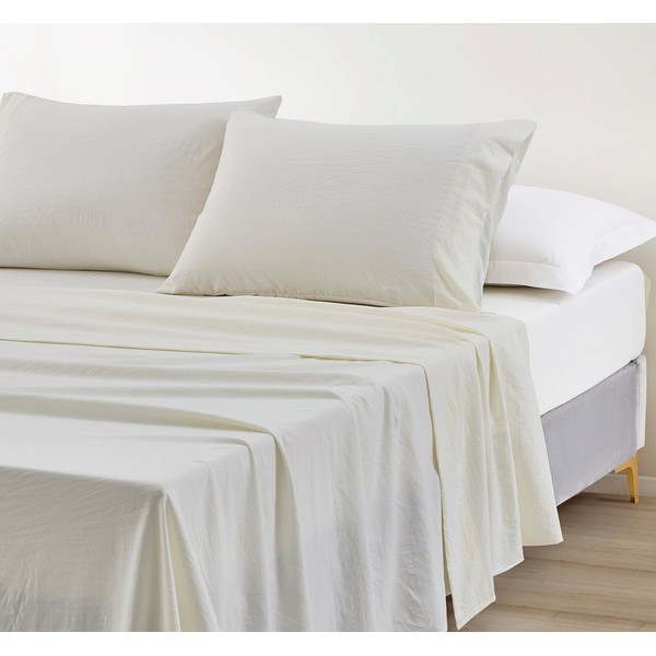Chezmoi Collection Soft Washed Full Bed Sheet Set - 4-Piece