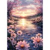AIRDEA Pink Sunset River Acrylic Full Drill Diamond Painting Kits