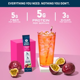 Bare Bones Passion Fruit Elevated Drink Mix | Light & Flavorful | Gluten-Free & Naturally Sweetened | On-the-Go Stick Single-Serve Packs Powdered Refreshment | 5g Protein | 16 Packets (.60 oz)