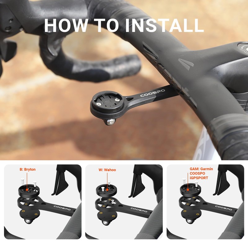 CooSpo Bike Computer Mount, Quick Release Mount for Garmin, Wahoo,