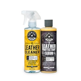 Chemical Guys Leather Cleaner & Leather Serum Kit for Car Interiors, Furniture, Apparel, Shoes, Boots, and More (Works on Natural, Synthetic, Pleather, Faux Leather and More), 16 fl oz - 2 Items