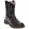 Ariat Womens Fatbaby II Western Boot Black Deertan/Black 7.5