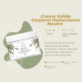 Crema Corporal Humectante Neutra MatiMati Para piel extra seca, Extra humectación, Anti-enrojecimiento 300 g