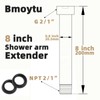Black Shower Head Extension Arm 8 Inches, Shower Arm Extender