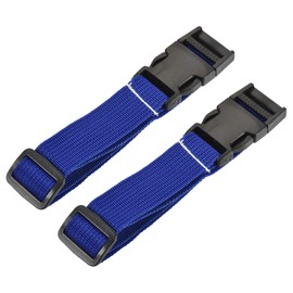 sourcing map Utility Strap with Buckle 1x20 Inch Polyester Quick Release Adjustable Belt for Travel Outdoor Bag Luggage Packing (Blue, Pack of 2)