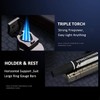 PROMISE Metal Lighter Triple Jet Flame Refillable Butane Lighter Windproof