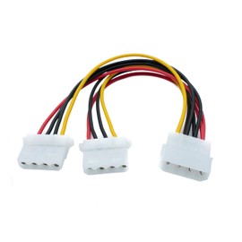 SYSTEM-S Y Molex Cable 20cm LP4 IDE 4Pin Male to 2X Female Splitter