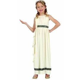 FIESTAS GUIRCA Chic Greek Goddess or Elegant Roman Girl Costume Age 5-6 Years Cream White Venus Children's Costume with Gold Decorations Country Costume Carnival Fancy Dress Carnival