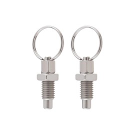 EMSea Pack of 2 Spring Plunger with Pull Ring M12 Quick Release Pin Stainless Steel Non-Locking Type Short Retractable Spring Plunger for Industrial Plants