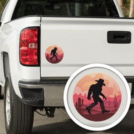 Bigfoot Cowboy - Funny Western Sasquatch Gifts Accessories Pranks for Adults Teens Kids. Laptop, Water Bottle, Truck Car Bumper, Backpack, Locker, Room Decor, Luggage. Cool sticker for all your stuff!