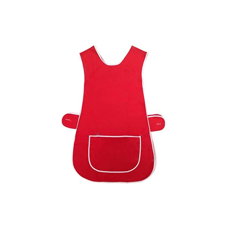 BILMASEE,s LADIES UNIVERSAL RED THICK COTTON BLEND TWILL TABARD APRON,(LARGE