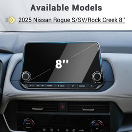 YEE PIN 2025 Rogue Screen Protector Glass 8" for 2021 2022 2023 2024 2025 Nissan Rogue (S, SV, Rock Creek) Infotainment Protector Touch-screen Cover Screen Saver for for 2025 Nissan Rogue Accessories